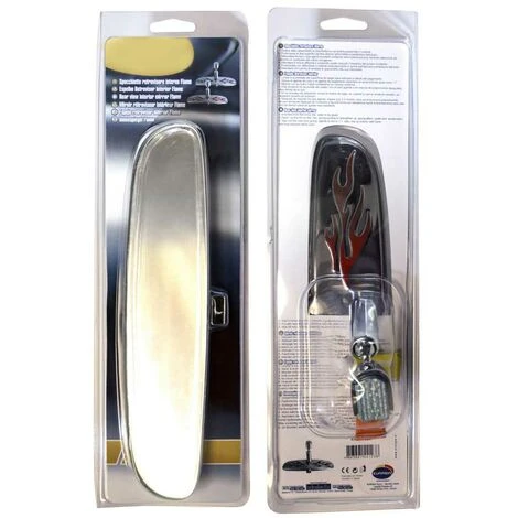 Specchietto Interno Retrovisore Flame In Metallo Con Decorazione Fiamma Rosso 1 Specchietto Interno Retrovisore Flame In Metallo Con Decorazione Fiamma Rosso