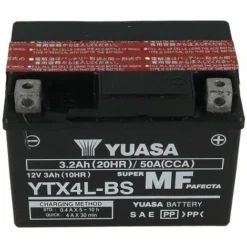 Batteria Moto YUASA YTX4L-BS Con Acido 12V 3,2Ah 50A -TopAuto Ricambi Italia 12385985 3