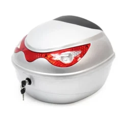 Top Case 22L Color Argento Bauletto Portaoggetti Per Scooter Moto Quad Bauletto Portacasco -TopAuto Ricambi Italia 13761537 2