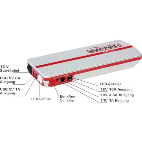 Dino KRAFTPAKET Sistema Di Accensione Rapido 136102 Corrente Davviamento Ausiliaria (12 V)=300 A 2 X Uscita 12V, 2 X Pr 3 Dino KRAFTPAKET Sistema Di Accensione Rapido 136102 Corrente Davviamento Ausiliaria (12 V)=300 A 2 X Uscita 12V, 2 X Pr - immagine 3