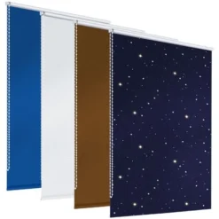 ECD Germany Tenda Oscurante 100x230cm Bianco KlemmFix Senza Foratura In Poliestere E Cotone Con Catena Protezione Sole Con Materiale Di Montaggio