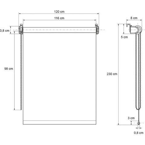 ECD Germany Tenda Oscurante 100x230cm Bianco KlemmFix Senza Foratura In Poliestere E Cotone Con Catena Protezione Sole Con Materiale Di Montaggio 2 ECD Germany Tenda Oscurante 100x230cm Bianco KlemmFix Senza Foratura In Poliestere E Cotone Con Catena Protezione Sole Con Materiale Di Montaggio - immagine 2