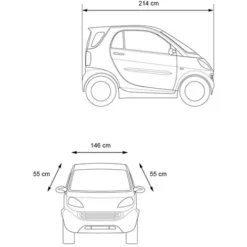 Telo Copriauto Parziale Per Smart Antighiaccio Neve 214x146x55cm Telo Parabrezza -TopAuto Ricambi Italia 18161122 4