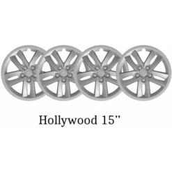 Copricerchio Universale 15 Copri Ruota Auto Pneumatico Silver 4pz Hollywood