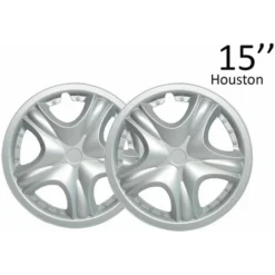 Copricerchio Auto 15'' Houston Universale 2PZ Copri Cerchio Coppe Ruota Platto