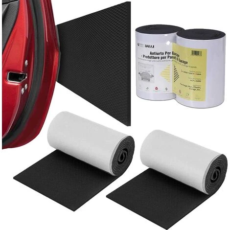 Set 2 Rotoli Adesivi Antiurto Garage Protezione Portiere Auto 200x20cm Nero 1 Set 2 Rotoli Adesivi Antiurto Garage Protezione Portiere Auto 200x20cm Nero