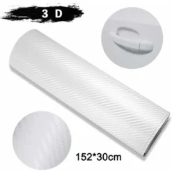 Kueatily Adesivo In Vinile Per Auto, Pellicola In Fibra Di Carbonio Adesivo In Vinile In Fibra Di Carbonio Pellicola Solare Per Auto (bianco-152 Cm 30 Cm)