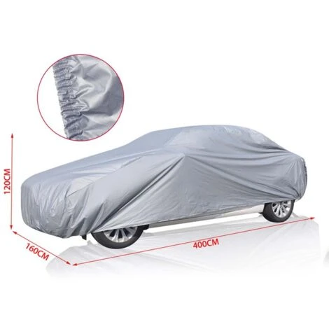 Telo Copriauto Da Esterno Per Berline Misura S 400X160X120cm Impermeabile Antigraffio Resistente 4 Telo Copriauto Da Esterno Per Berline Misura S 400X160X120cm Impermeabile Antigraffio Resistente - immagine 4
