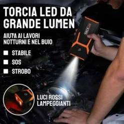 TACKLIFE Avviatore Di Emergenza, 800A 18000mAh, Uscita Morsetti 12V, 2 Uscite USB(5V/9V), QC Carica Rapida, Luce LED, Display LCD, EVA Valigia, Avviatore Batteria Auto(Fino A 7,0L Gas O 5,5 L Diesel)-T8 -TopAuto Ricambi Italia 51233536 5