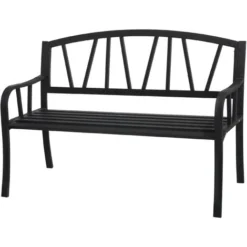 PANCA 3 POSTI ALVERNIA NERO L127XP64XH89 CM