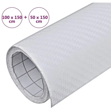 Pellicole Per Auto 2 Pz 3D Bianche 100x150 Cm+50x150 Cm VidaXL 3 Pellicole Per Auto 2 Pz 3D Bianche 100x150 Cm+50x150 Cm VidaXL - immagine 3