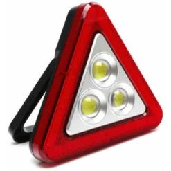 TRIANGOLO EMERGENZA STRADALE 3 LED RICARICA SOLARE USB SOCCORSO AUTO MOTO B0158