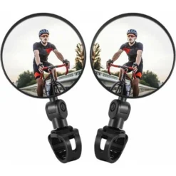 2 Pezzi Specchio Bici, Specchietto Retrovisore Per Bicicletta Convesso, Specchietto Retrovisore Da Manubrio Regolabile A 360° Universale Per Mountain Road Bike