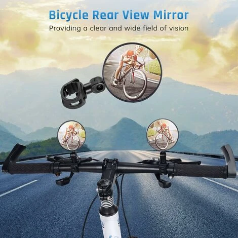 2 Pezzi Specchio Bici, Specchietto Retrovisore Per Bicicletta Convesso, Specchietto Retrovisore Da Manubrio Regolabile A 360° Universale Per Mountain Road Bike 5 2 Pezzi Specchio Bici, Specchietto Retrovisore Per Bicicletta Convesso, Specchietto Retrovisore Da Manubrio Regolabile A 360° Universale Per Mountain Road Bike - immagine 5