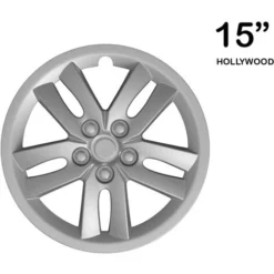 Copricerchio Universale 15 Platto Copri Ruota Auto Pneumatico Silver Hollywood