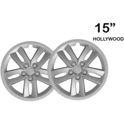 Copricerchio Universale 15 Copri Ruota Auto Pneumatico Silver 2pz Hollywood