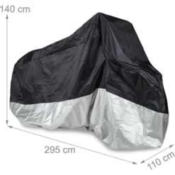 Relaxdays Telo Coprimoto Da Esterno Di Misura XXXL, Copri Moto E Scooter Impermeabile, Esterni E Interni, Nero Argento -TopAuto Ricambi Italia 56363722 4