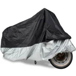 Relaxdays Telo Coprimoto Da Esterno Di Misura M, Copri Moto E Scooter Impermeabile, Esterni E Interni, Nero Argento