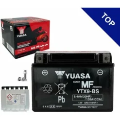 Batteria Per Moto E Scooter Sigillata Con Acido Incluso 12V 8Ah - YUASA YTX9-BS