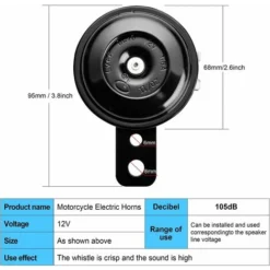 Avvisatore Acustico Per Moto Avvisatore Acustico Per Moto Universale Per Scooter, Motocicli, Tricicli, Pocketbikes DC 12V, 1.5A, 105db Impermeabile -TopAuto Ricambi Italia 63846328 3