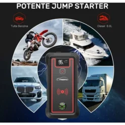 YABER Avviatore Batteria Auto, 2500A 23800mAh Avviatore Emergenza Per Auto (Adatto A Tutti I Veicoli A Benzina O 8.0L Diesel), 10W Caricatore Wireless Con Torcia LED, USB C -TopAuto Ricambi Italia 63921496 3