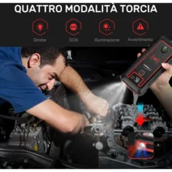 YABER Avviatore Batteria Auto, 2500A 23800mAh Avviatore Emergenza Per Auto (Adatto A Tutti I Veicoli A Benzina O 8.0L Diesel), 10W Caricatore Wireless Con Torcia LED, USB C -TopAuto Ricambi Italia 63921496 4