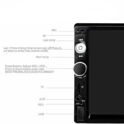 7" Autoradio 2 DIN Touch Screen Stereo Bluetooth AUX USB FM TF EC-7020 -TopAuto Ricambi Italia 64003372 3