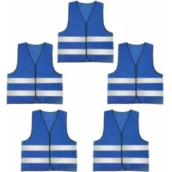 GroupM 5 Pièces Bleu Foncé Gilet Réfléchissant Gilet Réfléchissant De Sécurité Gilet Gilet De Sécurité Pause Gilet De Sécurité Gilet Réfléchissant