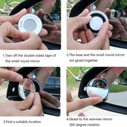 Specchio Per Punto Cieco Per Auto, 2 Pezzi, Rotondo Senza Cornice Ad Alta Definizione, Specchio Per Punto Cieco Regolabile A 360 Gradi, Obiettivo Grandangolare Di Retromarcia, Per GM -TopAuto Ricambi Italia 69716176 3