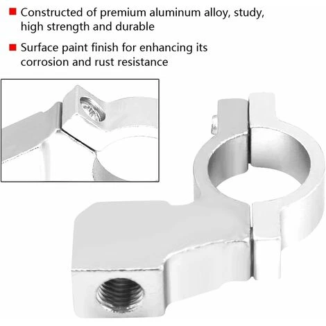MINKUROW Staffa Di Montaggio Staffa, Adattatore Base Specchio Staffa Specchio Moto Universale 7/8"Lega Di Alluminio(Argento) 3 MINKUROW Staffa Di Montaggio Staffa, Adattatore Base Specchio Staffa Specchio Moto Universale 7/8"Lega Di Alluminio(Argento) - immagine 3