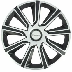 MICHELIN 4 Copricerchi Bicolore Nero Grigio Per Ruota 14 Pollici NVS 49
