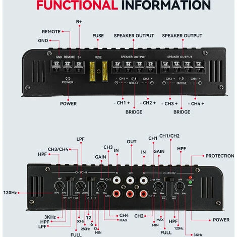 4 Canali 2500W Amplificatore Stereo Per Auto Camion/casa Audio Altoparlante Sistema Dispositivo Di Amplificazione 3 4 Canali 2500W Amplificatore Stereo Per Auto Camion/casa Audio Altoparlante Sistema Dispositivo Di Amplificazione - immagine 3
