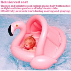 Fenicottero Anello Di Nuoto, Giubbotto Di Salvataggio Barca Piscina Gonfiabile Galleggiante Con Parasole Per 6-48 Mesi Bambino Bambini Bambini (Rosa) -TopAuto Ricambi Italia 74098204 4