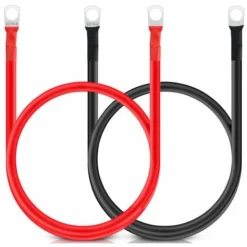 Confezione Da 2 Cavi Batteria M8 50 Cm, Cavo Batteria 12 V Cavo Batteria 16 Mm2 Rame, Cavo Di Alimentazione Ponte, Batteria Auto Più Cavo Con 2 Occhielli, Per Moto, Auto Solare, Cavo Massa Batteria Au