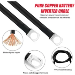 Confezione Da 2 Cavi Batteria M8 50 Cm, Cavo Batteria 12 V Cavo Batteria 16 Mm2 Rame, Cavo Di Alimentazione Ponte, Batteria Auto Più Cavo Con 2 Occhielli, Per Moto, Auto Solare, Cavo Massa Batteria Au -TopAuto Ricambi Italia 74926533 3