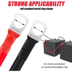 Confezione Da 2 Cavi Batteria M8 50 Cm, Cavo Batteria 12 V Cavo Batteria 16 Mm2 Rame, Cavo Di Alimentazione Ponte, Batteria Auto Più Cavo Con 2 Occhielli, Per Moto, Auto Solare, Cavo Massa Batteria Au -TopAuto Ricambi Italia 74926533 5