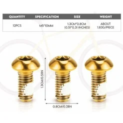Bulloni Del Disco Del Freno Della Mountain Bike In Acciaio Inossidabile Da 12 Pezzi Bulloni Del Rotore Del Freno M5 10mm Bulloni Fissi (oro), Kueatily -TopAuto Ricambi Italia 76325717 4