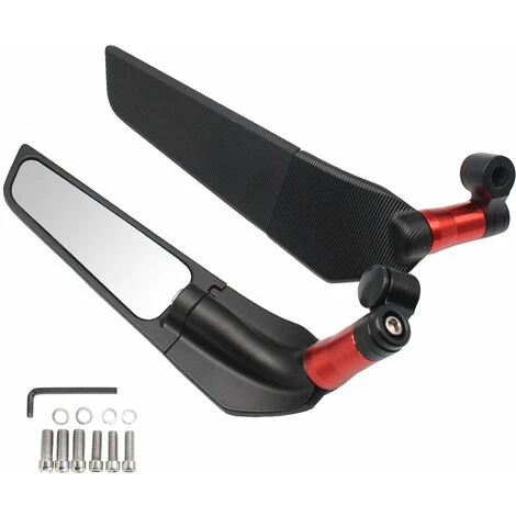 2 Pz Moto Modificato Vento Girevole Ala Universale Specchietto Retrovisore Spoiler 90° Specchietti Laterali Regolabili (Rosso) 1 2 Pz Moto Modificato Vento Girevole Ala Universale Specchietto Retrovisore Spoiler 90° Specchietti Laterali Regolabili (Rosso)