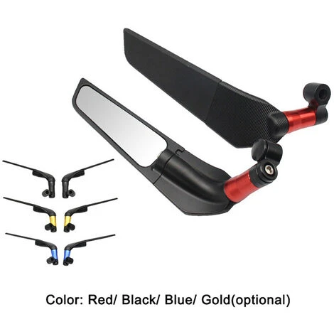 2 Pz Moto Modificato Vento Girevole Ala Universale Specchietto Retrovisore Spoiler 90° Specchietti Laterali Regolabili (Rosso) 2 2 Pz Moto Modificato Vento Girevole Ala Universale Specchietto Retrovisore Spoiler 90° Specchietti Laterali Regolabili (Rosso) - immagine 2