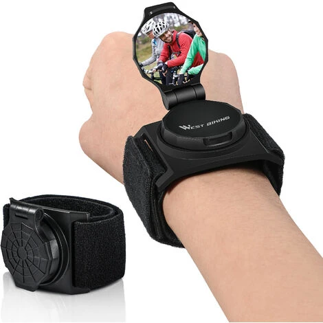 Specchietto Retrovisore Da Polso Per Bici Rotazione Di 360° Riflettore Convesso Specchio Per Braccio Accessori Per Ciclismo Specchietto Girevole Regolabile Per Bicicletta (nero) 2 Specchietto Retrovisore Da Polso Per Bici Rotazione Di 360° Riflettore Convesso Specchio Per Braccio Accessori Per Ciclismo Specchietto Girevole Regolabile Per Bicicletta (nero) - immagine 2