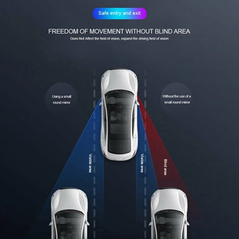 Specchietti Per Punti Ciechi 2 Pezzi Specchietti Retrovisori Convessi Senza Cornice Grandangolo Regolabile A 360 Gradi Per Camion SUV Per Auto (nero) 4 Specchietti Per Punti Ciechi 2 Pezzi Specchietti Retrovisori Convessi Senza Cornice Grandangolo Regolabile A 360 Gradi Per Camion SUV Per Auto (nero) - immagine 4