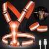 Gilet Riflettente Da Corsa - Gilet Riflettente Da Ciclismo A LED Ricaricabile Con Cintura Regolabile Con 2 Strisce Riflettenti, Per Jogging, Escursionismo, Passeggiate Con Il Cane, Motociclismo, Cicli