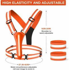 Gilet Riflettente Da Corsa - Gilet Riflettente Da Ciclismo A LED Ricaricabile Con Cintura Regolabile Con 2 Strisce Riflettenti, Per Jogging, Escursionismo, Passeggiate Con Il Cane, Motociclismo, Cicli -TopAuto Ricambi Italia 77710872 3