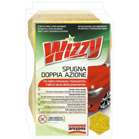 SPUGNA LAVAGGIO AUTO DOPPIA AZIONE 'WIZZY' CM 16 X 10,5 X 7 1 SPUGNA LAVAGGIO AUTO DOPPIA AZIONE 'WIZZY' CM 16 X 10,5 X 7