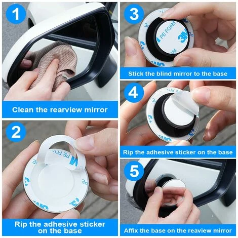Specchio Per Punto Cieco, 5 Pezzi 360 ° Regolabile Impermeabile HD Specchio Grandangolare Autoadesivo Assistente Per Punto Cieco Allenatore Universale Specchietto Retrovisore Pellicola Per Specchietto 3 Specchio Per Punto Cieco, 5 Pezzi 360 ° Regolabile Impermeabile HD Specchio Grandangolare Autoadesivo Assistente Per Punto Cieco Allenatore Universale Specchietto Retrovisore Pellicola Per Specchietto - immagine 3