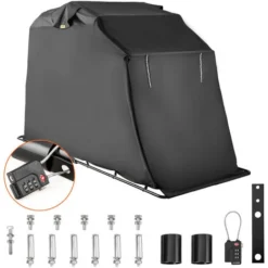 VEVOR Garage Moto Per Esterno Con Lucchetto 270 X 105 X 160 Cm, Garage Moto Con Protezione A 360 Gradi, Tenda Coprimoto Impermeabile, Garage Pieghevole Per Moto, Scooter, Bici, Ciclomotori, Motocross