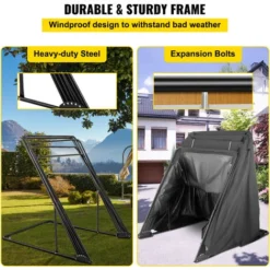 VEVOR Garage Moto Per Esterno Con Lucchetto 270 X 105 X 160 Cm, Garage Moto Con Protezione A 360 Gradi, Tenda Coprimoto Impermeabile, Garage Pieghevole Per Moto, Scooter, Bici, Ciclomotori, Motocross -TopAuto Ricambi Italia 82818718 5
