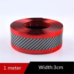 Adesivi Antigraffio Per Portiera Dell'auto, Striscia Di Gomma, Fibra Di Carbonio, Protezione Del Davanzale, Pellicola Per Paraurti, Styling Automobilistico, 1 M × 3 Cm (rosso, 1 Pezzo)