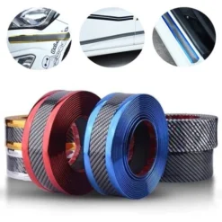 Adesivi Antigraffio Per Portiera Dell'auto, Striscia Di Gomma, Fibra Di Carbonio, Protezione Del Davanzale, Pellicola Per Paraurti, Styling Automobilistico, 1 M × 3 Cm (blu, 1 Pezzo) -TopAuto Ricambi Italia 82868721 3