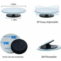 Specchietto Per Punti Ciechi Rotondo 2" HD Vetro Specchietto Retrovisore Convesso Senza Cornice Accessori Esterni Con Palo Grandangolare Regolabile Per Auto SUV Camion 2 Pezzi 7 Specchietto Per Punti Ciechi Rotondo 2" HD Vetro Specchietto Retrovisore Convesso Senza Cornice Accessori Esterni Con Palo Grandangolare Regolabile Per Auto SUV Camion 2 Pezzi -TopAuto Ricambi Italia 85321075 3